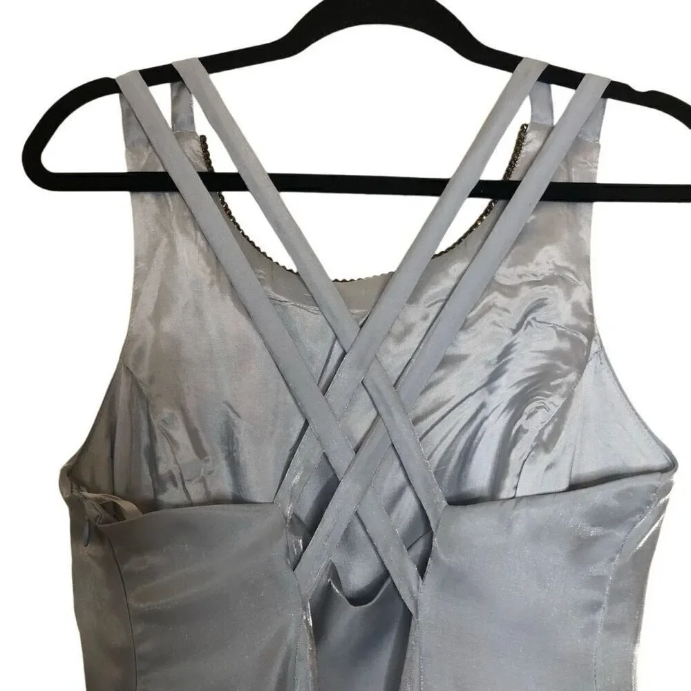 NEW Vintage Scott McClintock Ice Blue Shimmery Soft Girl A line Gown Size 10 NWT